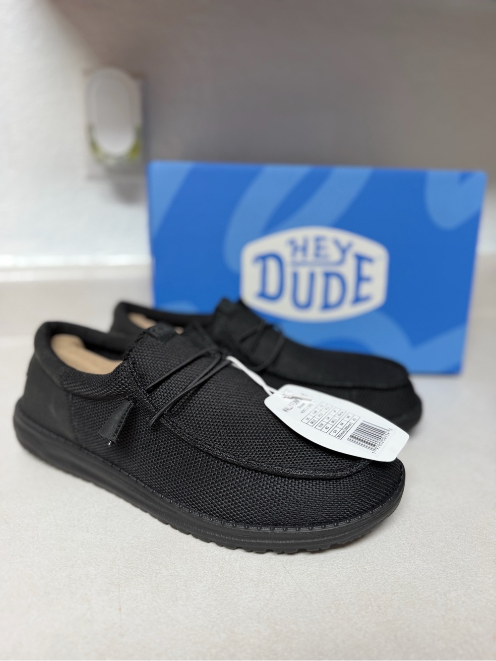 Hey Dude Men’s Black Mesh Slip-On Sneakers